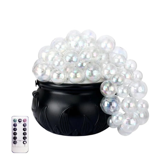 Luminous Halloween Bubbling Cauldron Decoration Plastic Remote Control Bubbling Witch Bowl Retro DIY Bubbling Pot Ornament Bar