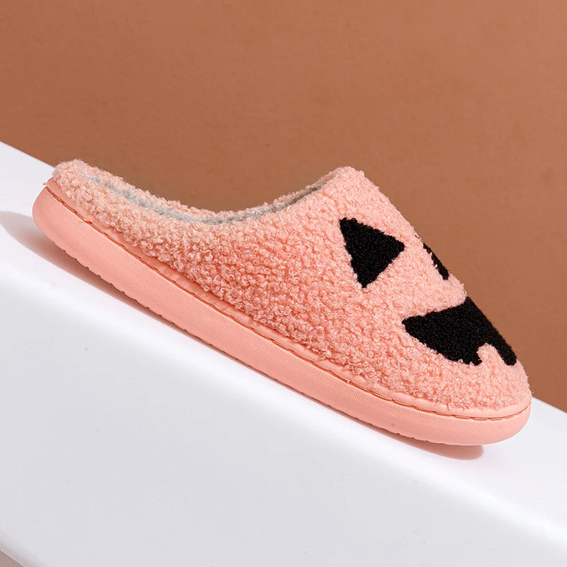 Fashion Halloween Pumpkin Women Slippers Home Warm Funny Cartoon Comfort Soft Slipper Men Indoor Winter Cotton Shoes for Gift