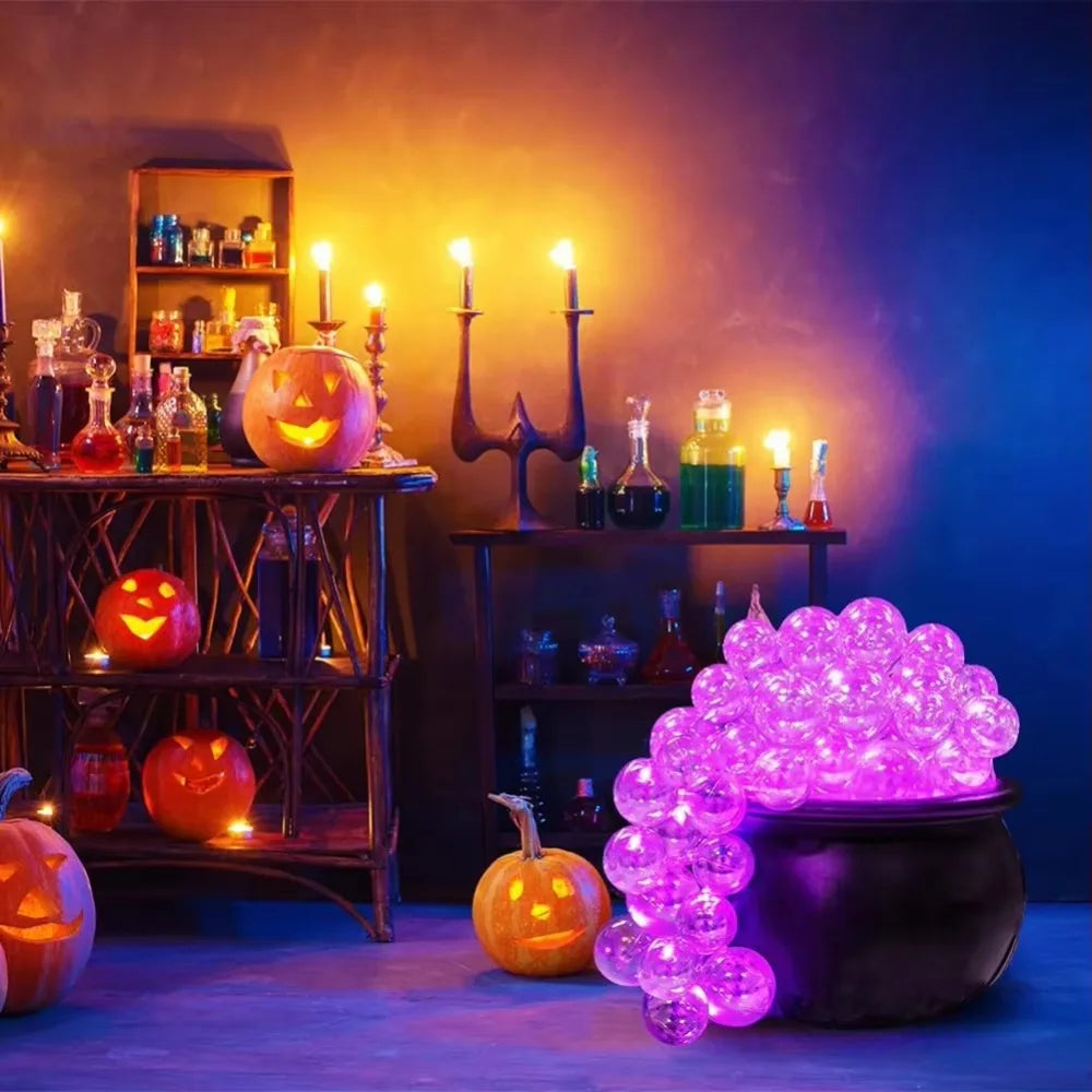 Luminous Halloween Bubbling Cauldron Decoration Plastic Remote Control Bubbling Witch Bowl Retro DIY Bubbling Pot Ornament Bar