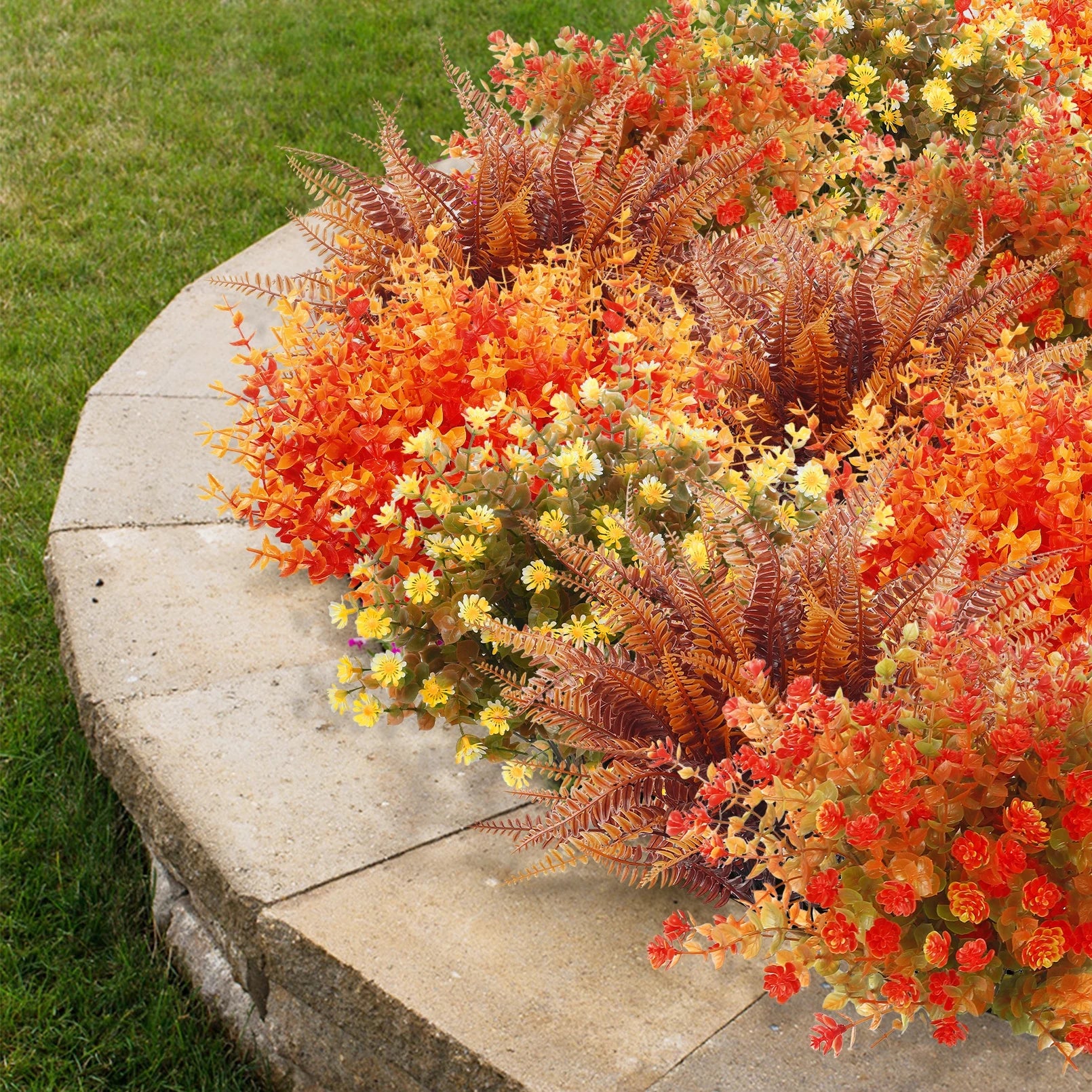 Scidweet 24 Pcs Artificial Fall Flowers, Fake Fall Decorations for Home Autumn Outdoor Garden Decor