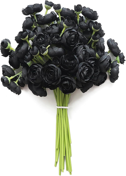 Floroom Ranunculus Artificial Flowers 18 Pcs Taupe Brown Faux Silk Mini Ranunculus Bulk Fake Wedding Filler Flowers for DIY Bouquets, Centerpieces, Bridal Shower Decorations & Arrangements
