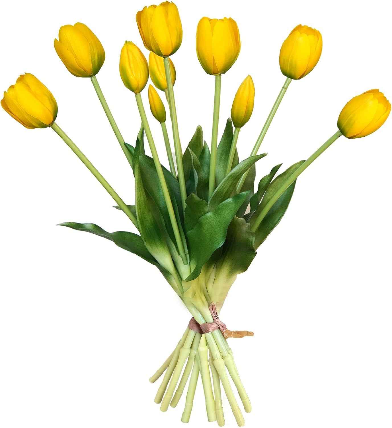 10 Pcs Fake Tulips Tulips Artificial Flowers Real Touch Fake Flowers Artificial Flower Bouquet for Home Table Party Wedding Decoration(Light Pink)
