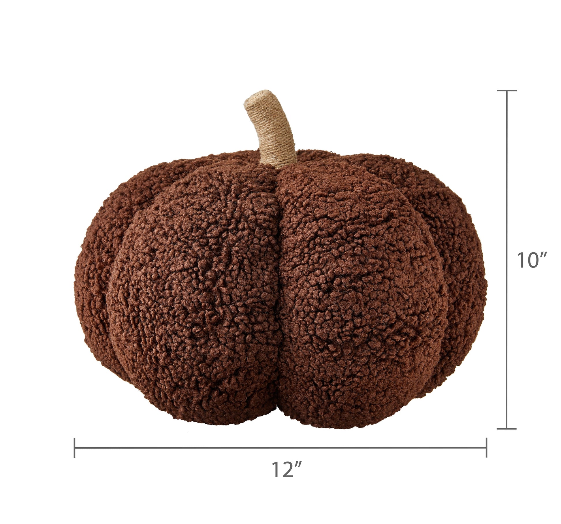 Boucle Pumpkin Pillow, Brown, 10", Fall by Way to Celebrate