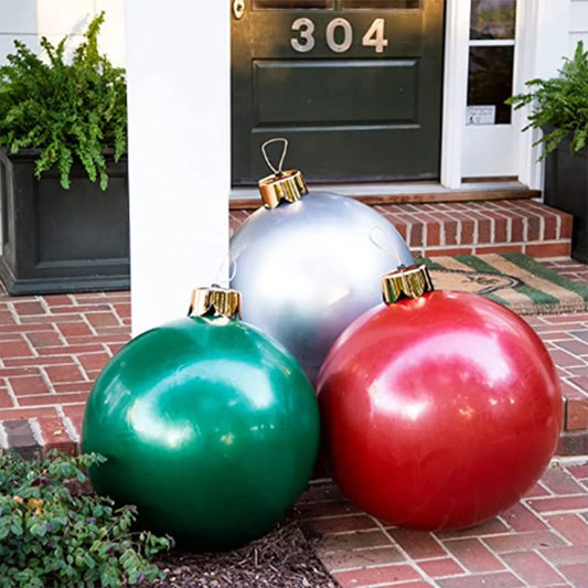 Outdoor Christmas Inflatable Decorated Ball Made PVC Giant No Light Large Balls Tree Decorations Outdoor Toy Ball 2022