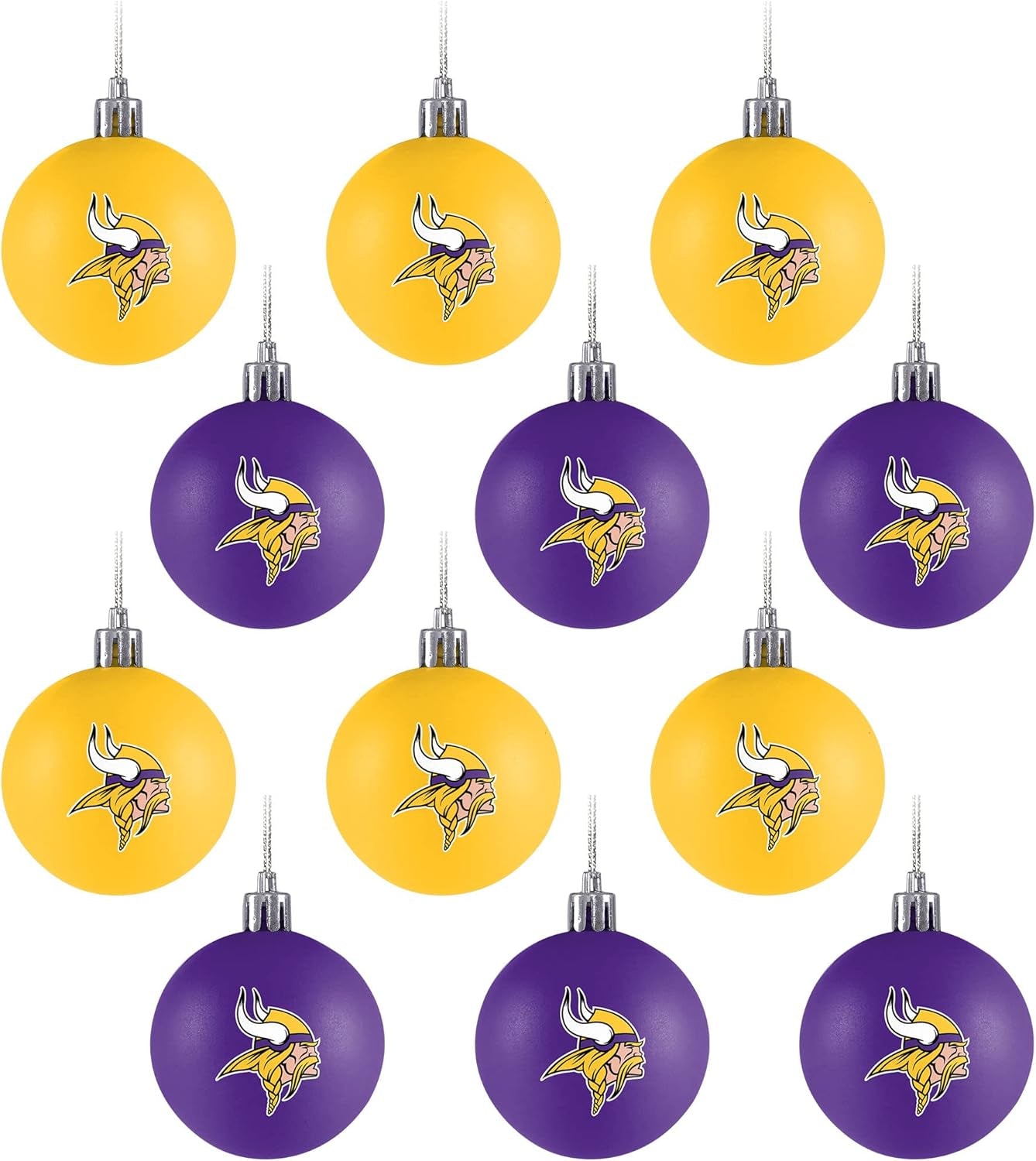 Foco NFL Team Logo 12-Pack Ball Hanging Tree Holiday Ornament Set
