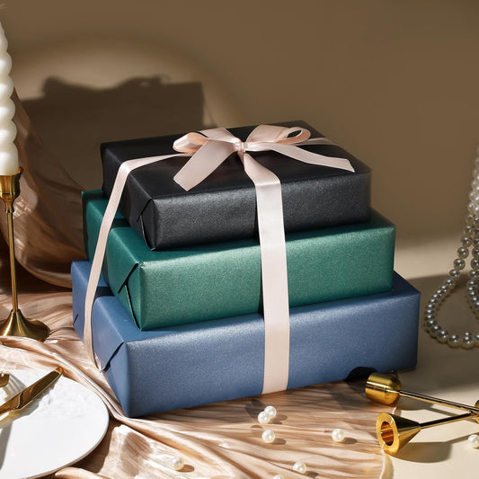 Laribbons  Jumbo Roll Green Wrapping Paper, 30 Inch X 33 Feet, Solid Color Pearly-Lustre Gift Wrapping Paper Rolls for Wedding, Christmas, Valentine'S Day, Birthday, Baby Shower