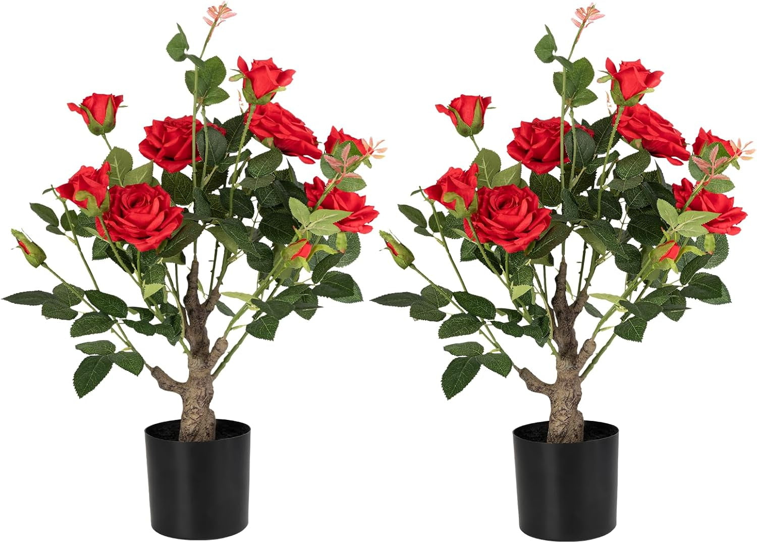 Artificial Camellia Tree, 3FT Yellow Fake Tree Blooming Camellia Flower Plant for Spring Home Front Door Outdoor Indoor Decoration