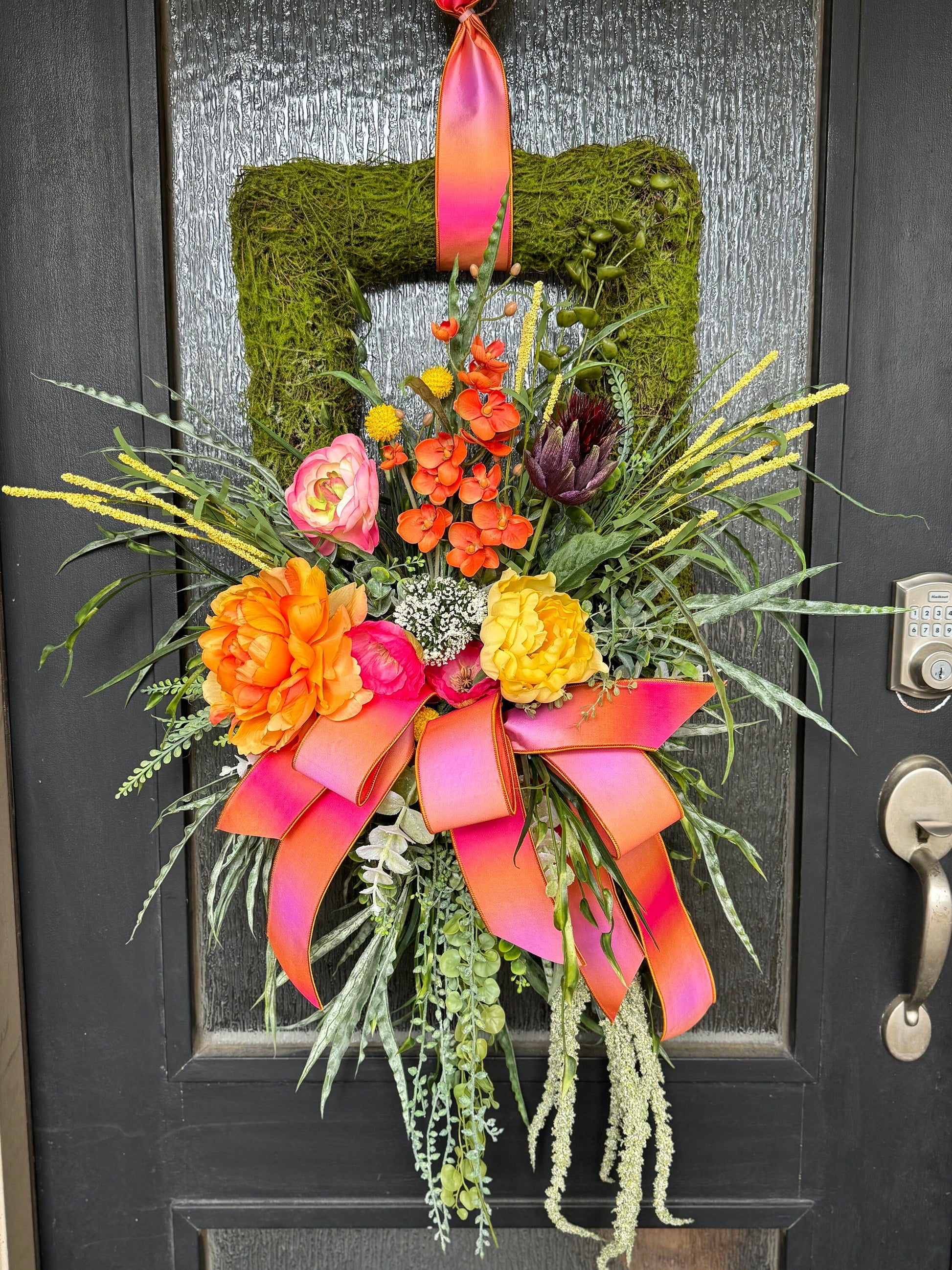 Custom Tropical Summer Wreath Made to Order Summer Front Door Decor Colorful wreath Home Decor Outdoor wreath Everyday wreath Moss wreath