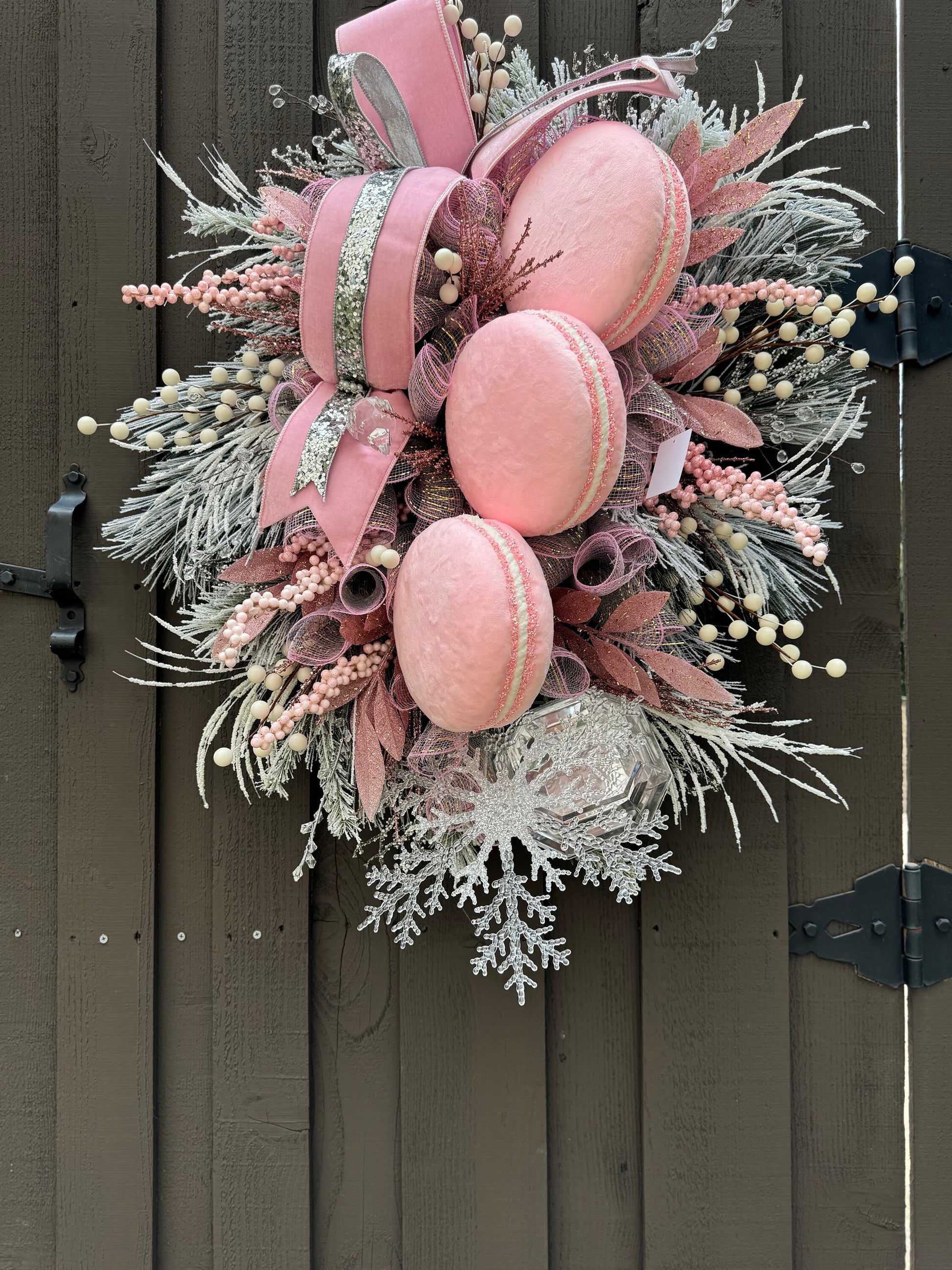 Pink Winter XL Wreath Glam Jewel Ornament wreath Pastel Candy Holiday wreath. Elegant Holiday decor Winter Door Decor Candyland Decor