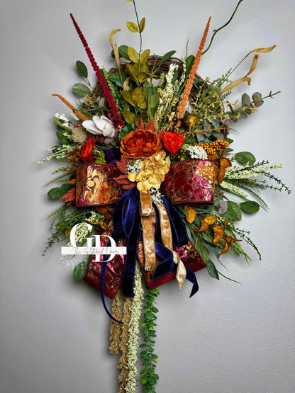 Custom Front Door Fall Wreath Made to Order Front door fall decor Pumpkin decor Outdoor wreath Autumn wreath Elegant Grapevine wreath