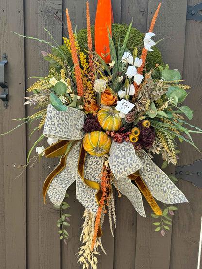 Custom Front Door Fall Wreath Made to Order Front door fall decor Pumpkin decor Outdoor wreath Autumn wreath Elegant Grapevine wreath