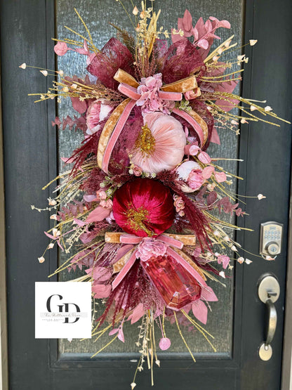 Custom Fall Swag Wreath Pumpkin Wreath Fall Front door Decor XL oversized wreath Thanksgiving wreath Thanksgiving decor Made to Order
