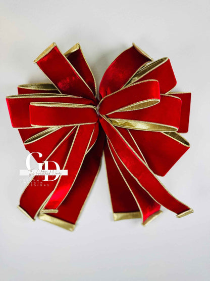 Handmade bows with designer ribbon. Christmas Bows. Bows for decorating. Luxury Holiday Tree Topper bows.