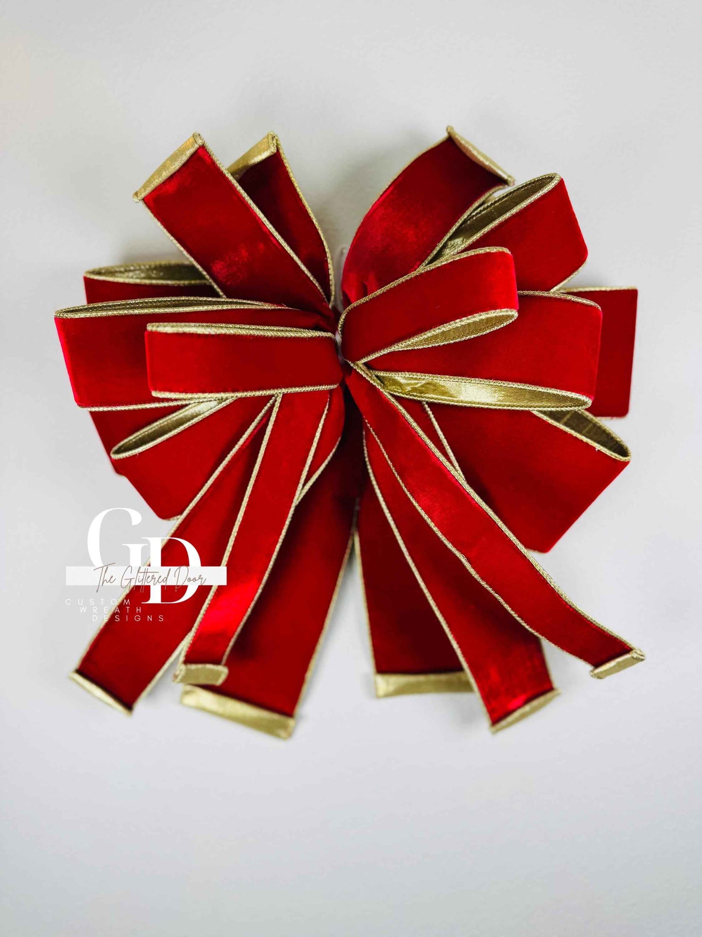 Handmade bows with designer ribbon. Christmas Bows. Bows for decorating. Luxury Holiday Tree Topper bows.