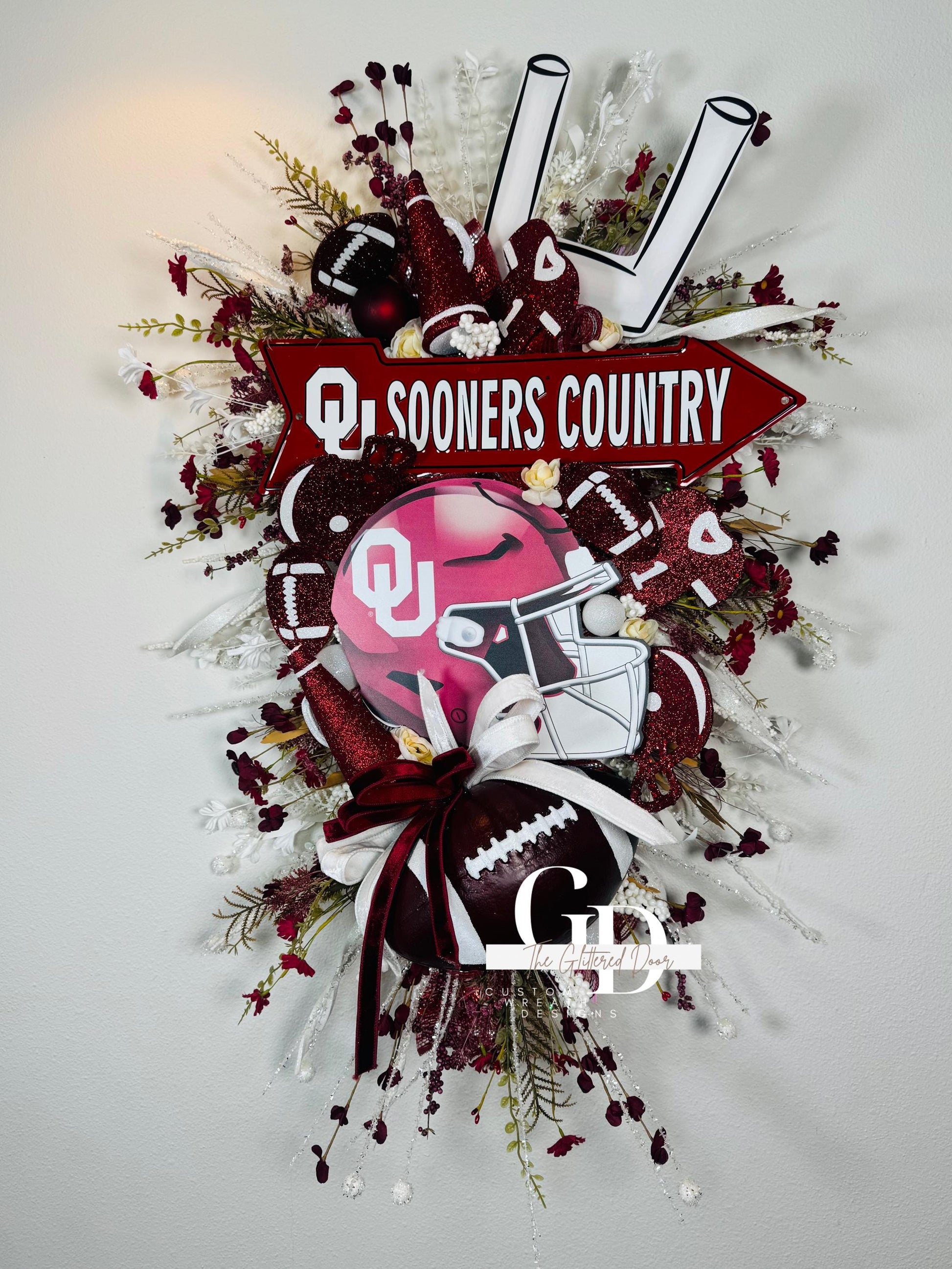 Custom Football Team Wreath - NFL NCAA Fall Football Wreath for Your Home Decor