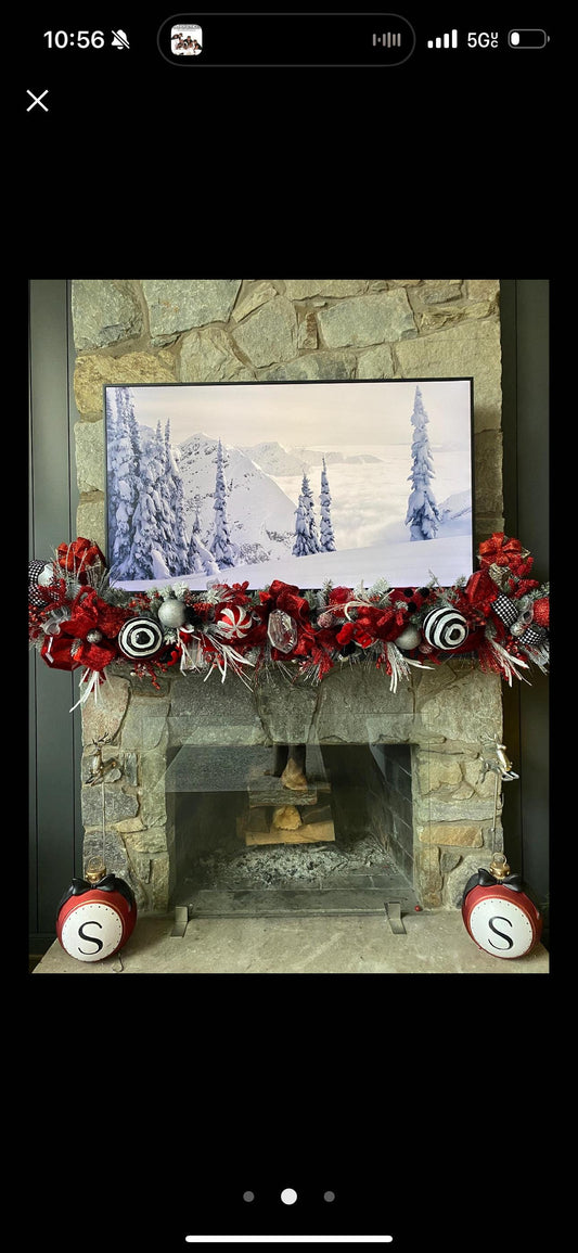 Custom Christmas Garland for Mantle, sideboard or front door. 6ft or 9ft made to order to match your theme