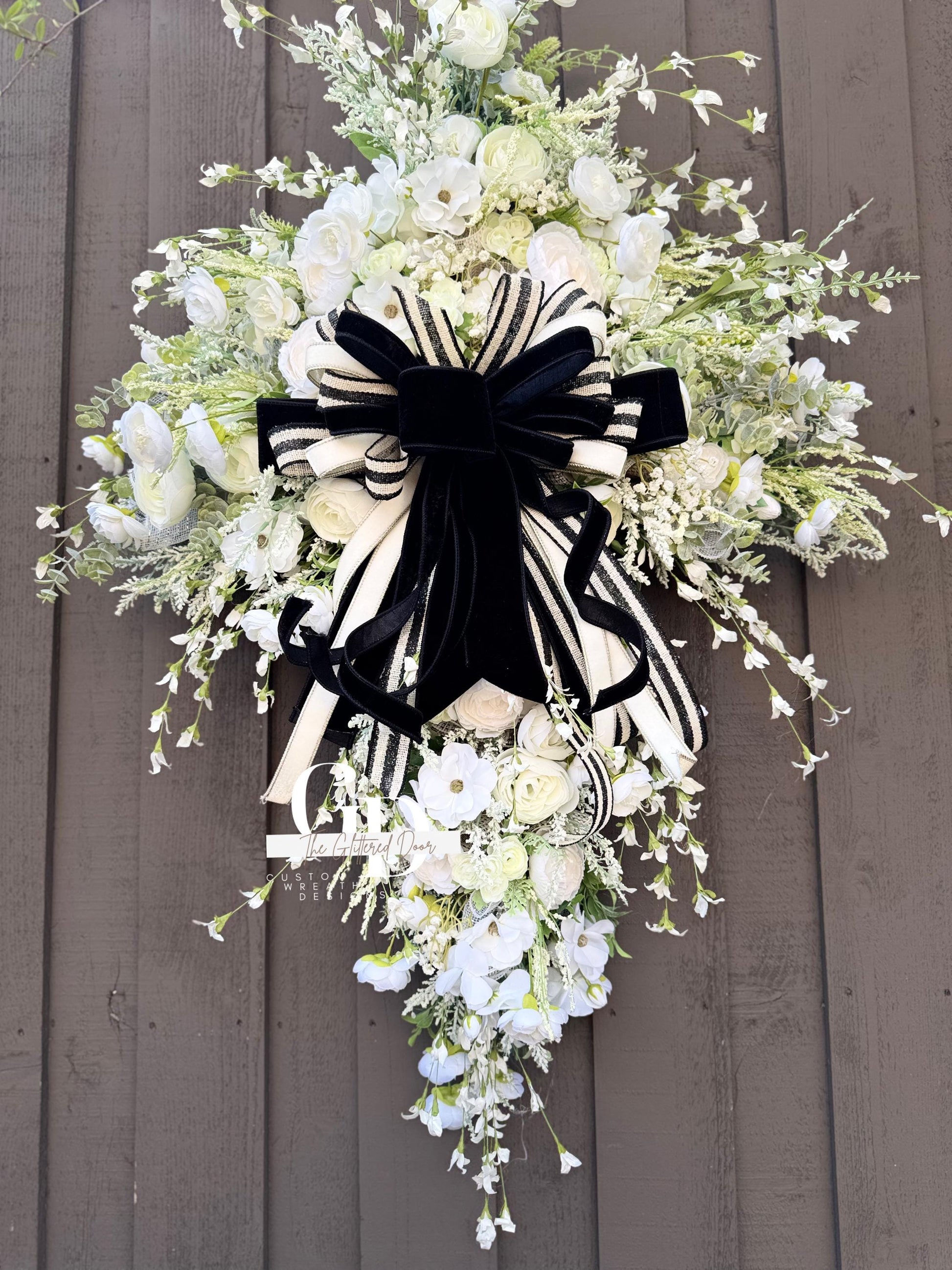 Easter Swag Cross Wreath Oversized cross shaped floral wreath Elegant Religous Decor for front door Easter Decor Christian gifts