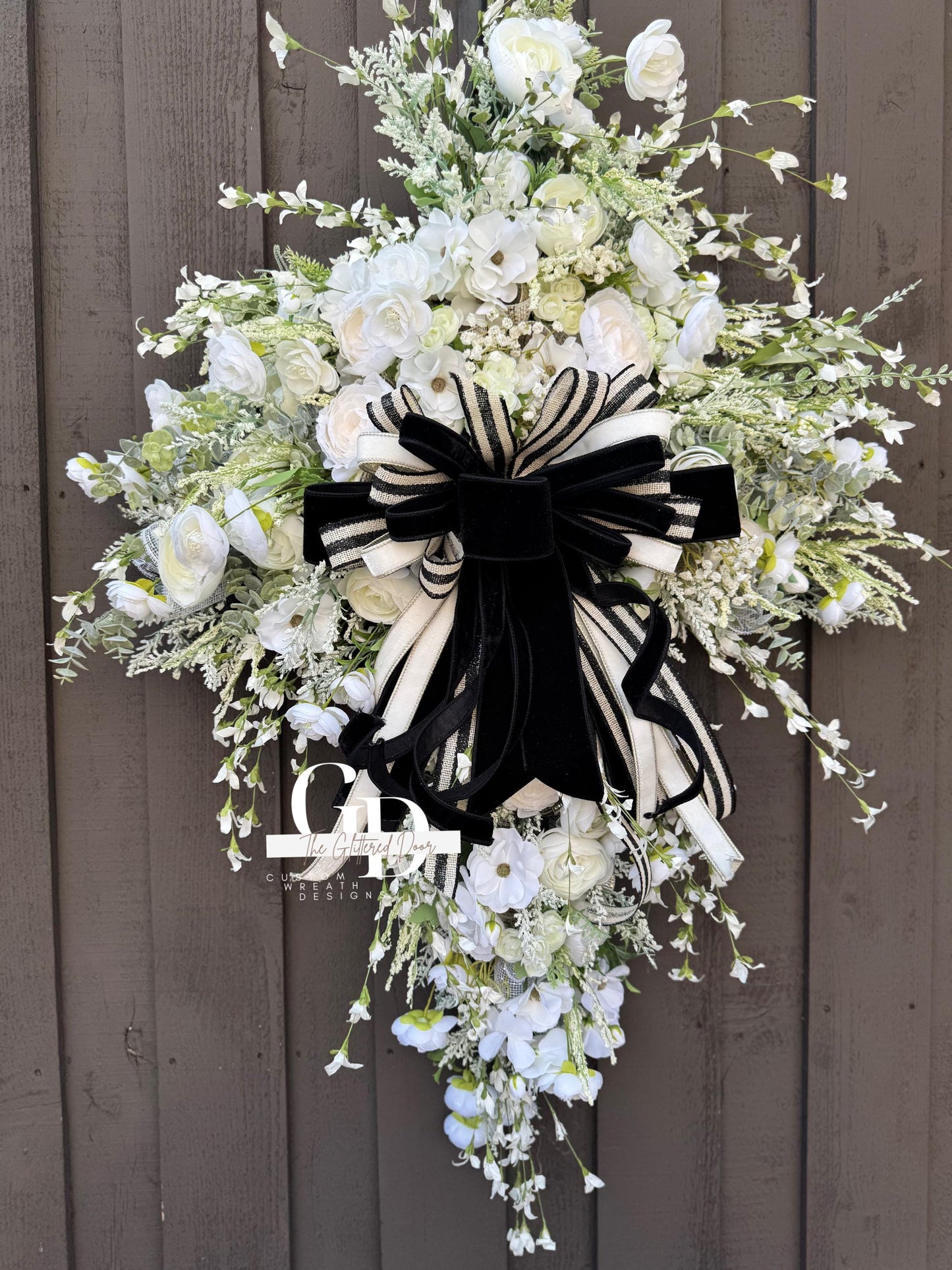 Easter Swag Cross Wreath Oversized cross shaped floral wreath Elegant Religous Decor for front door Easter Decor Christian gifts