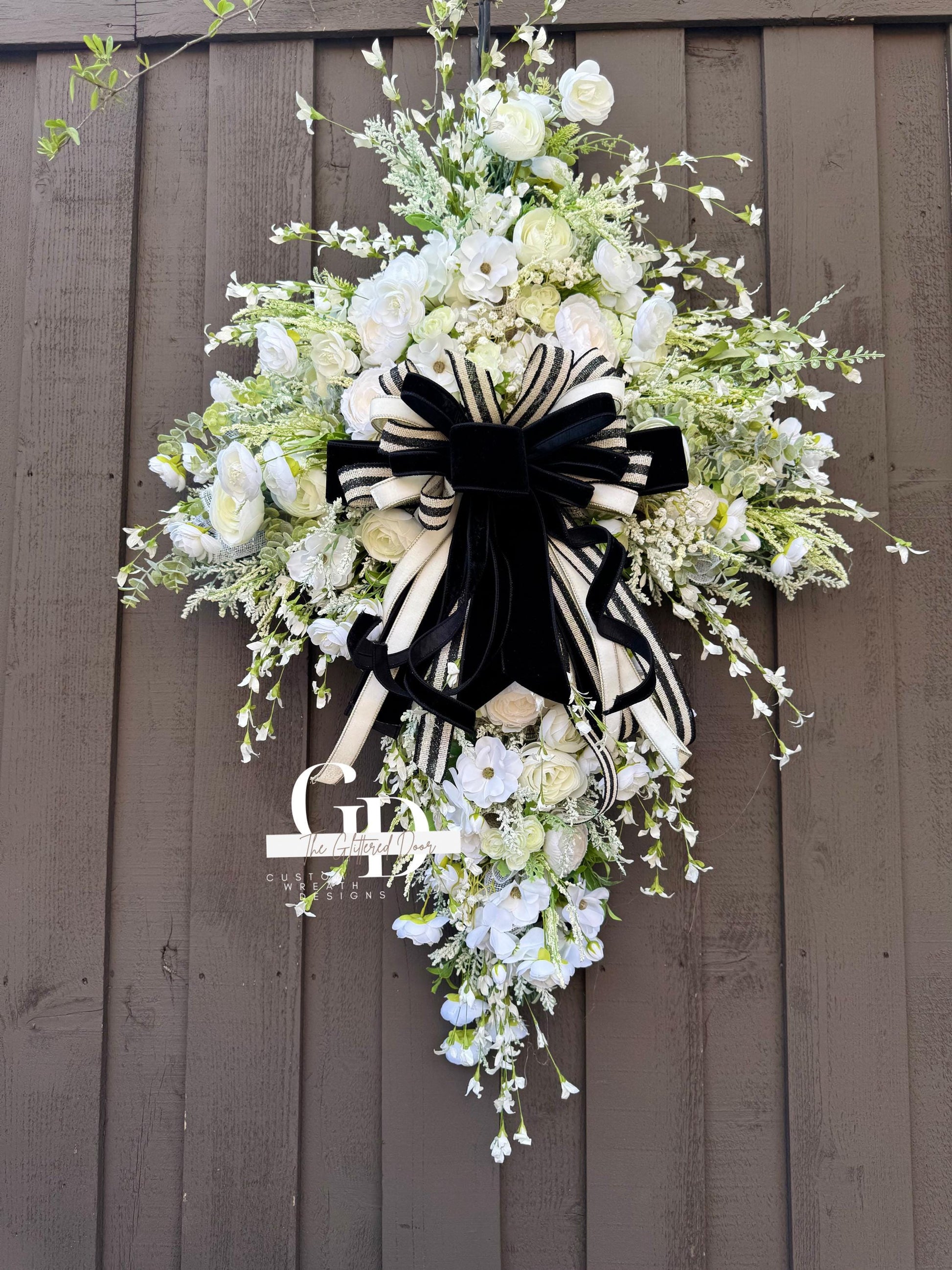 Easter Swag Cross Wreath Oversized cross shaped floral wreath Elegant Religous Decor for front door Easter Decor Christian gifts