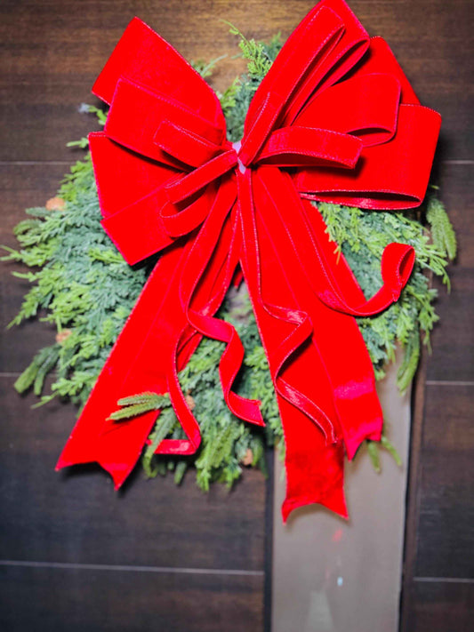 Handmade bows with designer ribbon. Christmas Bows. Bows for decorating. Luxury Holiday Tree Topper bows.