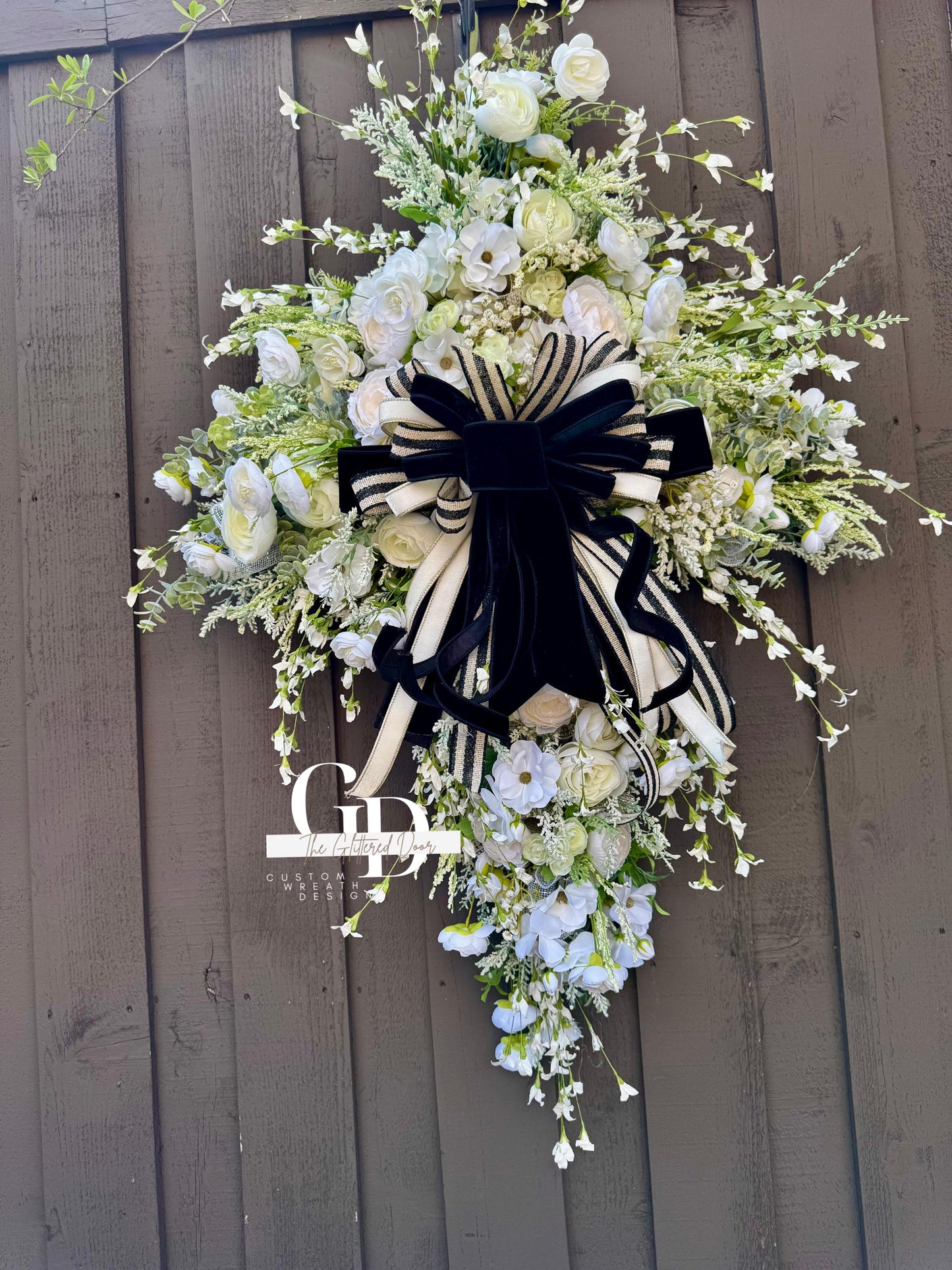 Easter Swag Cross Wreath Oversized cross shaped floral wreath Elegant Religous Decor for front door Easter Decor Christian gifts