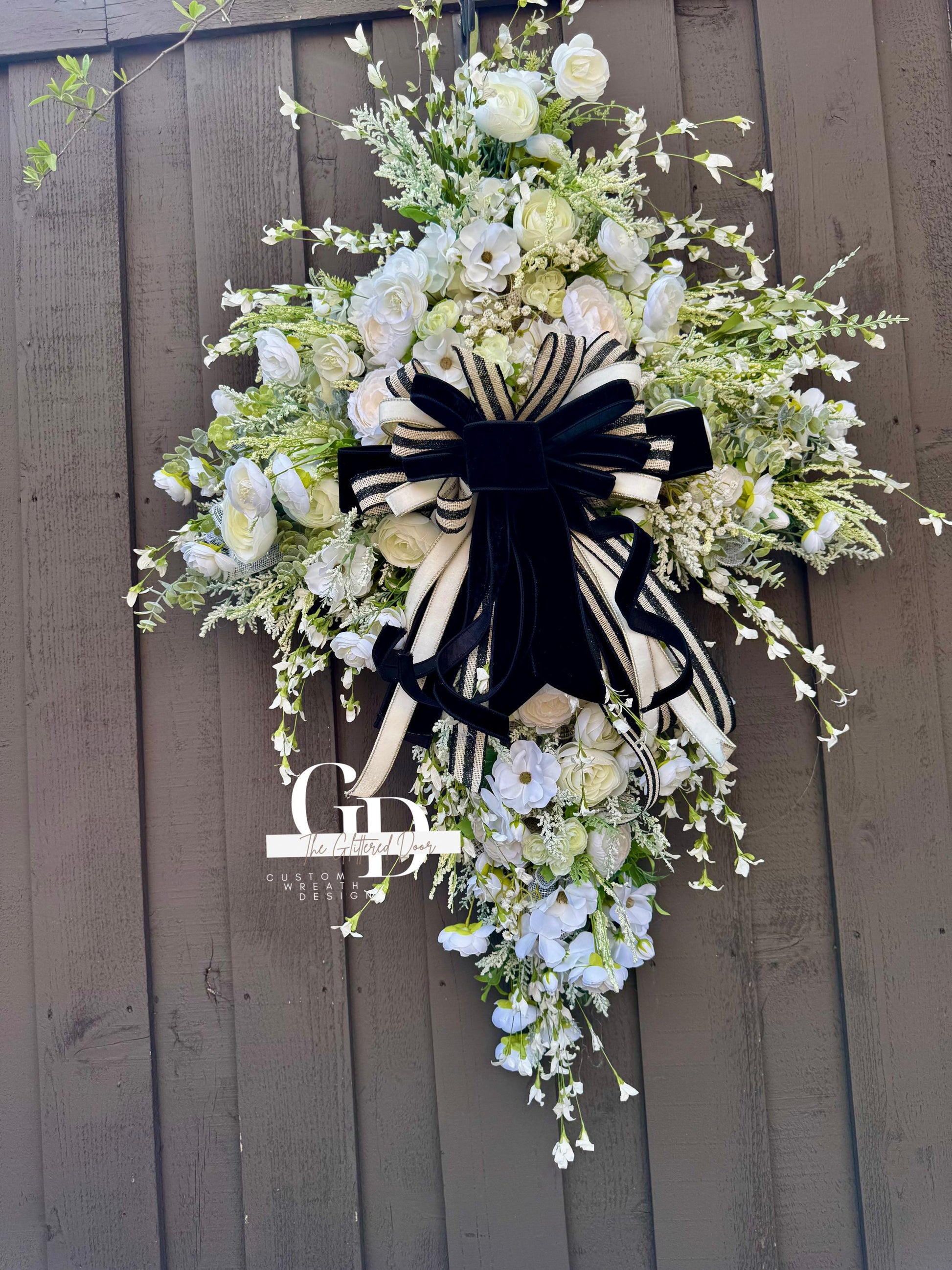 Easter Swag Cross Wreath Oversized cross shaped floral wreath Elegant Religous Decor for front door Easter Decor Christian gifts