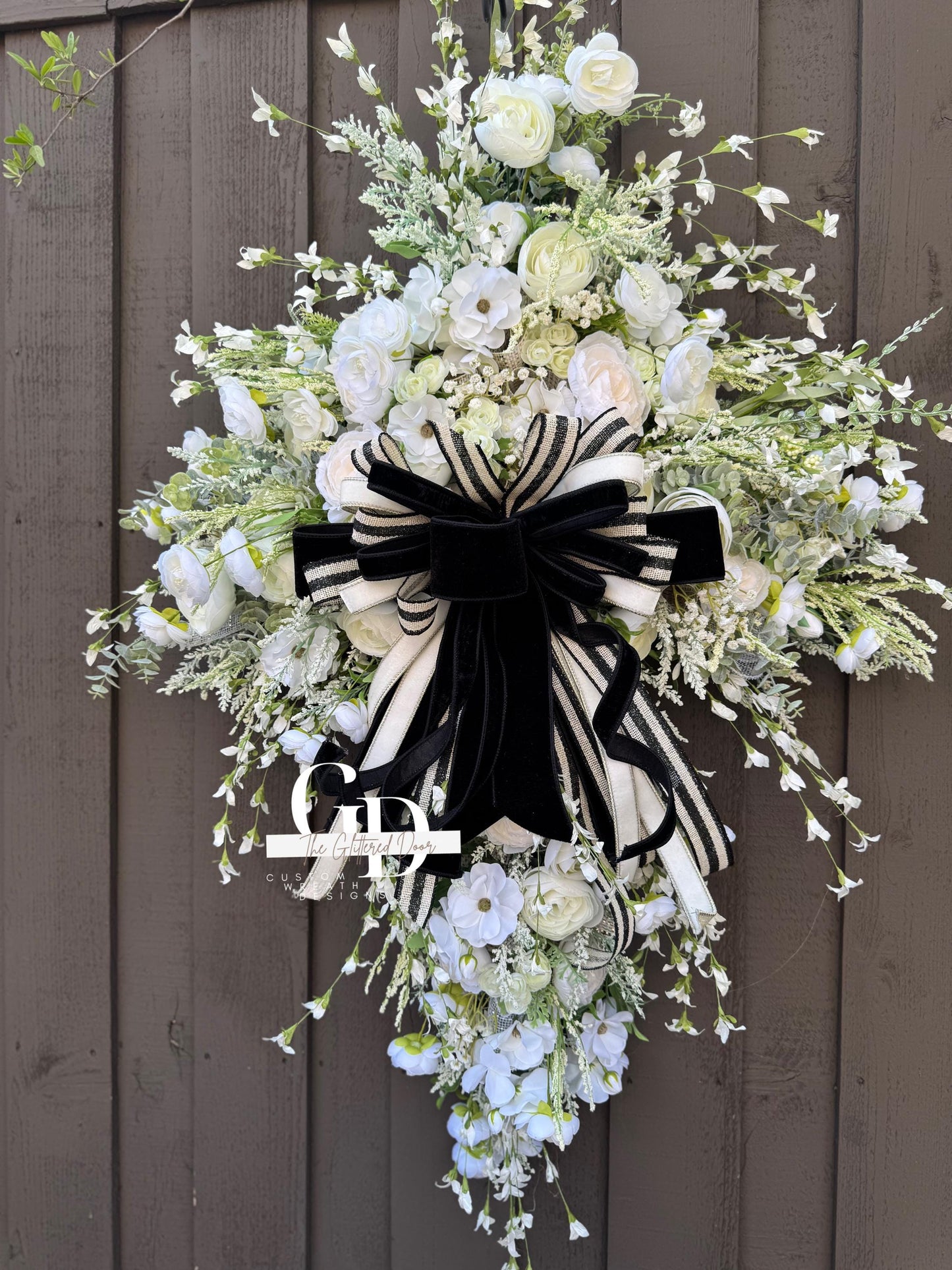 Easter Swag Cross Wreath Oversized cross shaped floral wreath Elegant Religous Decor for front door Easter Decor Christian gifts