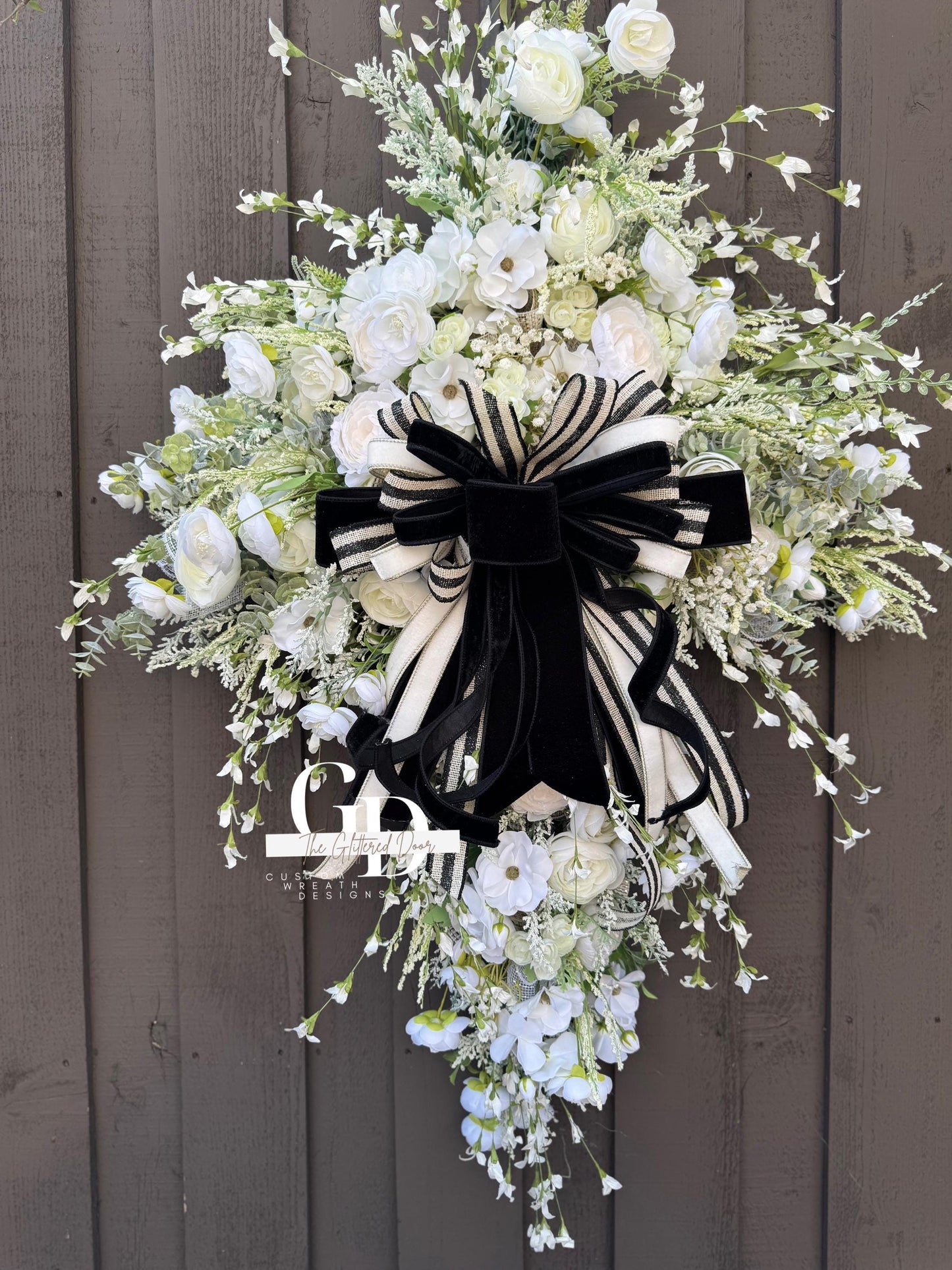 Easter Swag Cross Wreath Oversized cross shaped floral wreath Elegant Religous Decor for front door Easter Decor Christian gifts