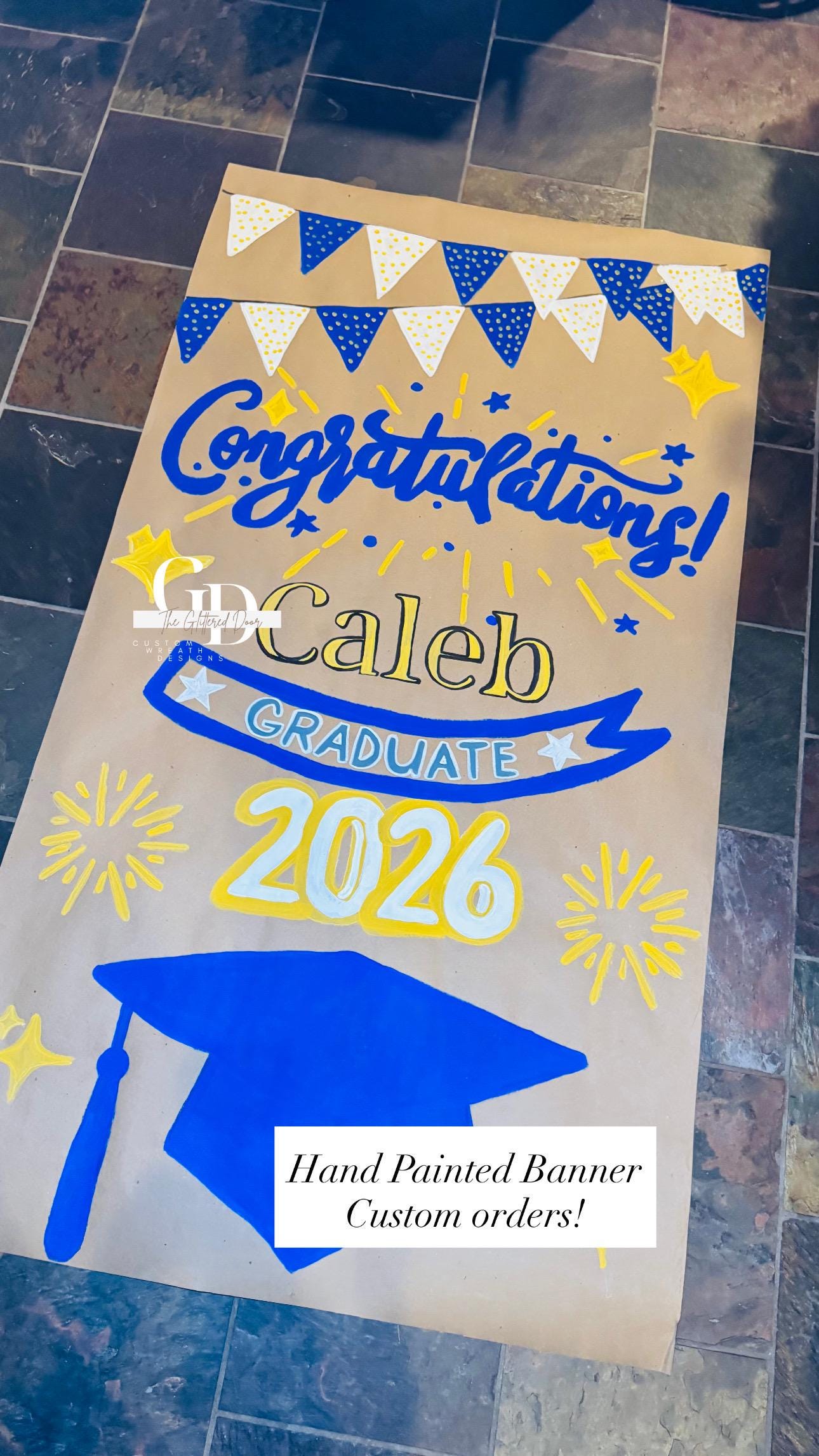 Graduation Hand Painted Banner - Custom Made Party Decor for Graduate 2026