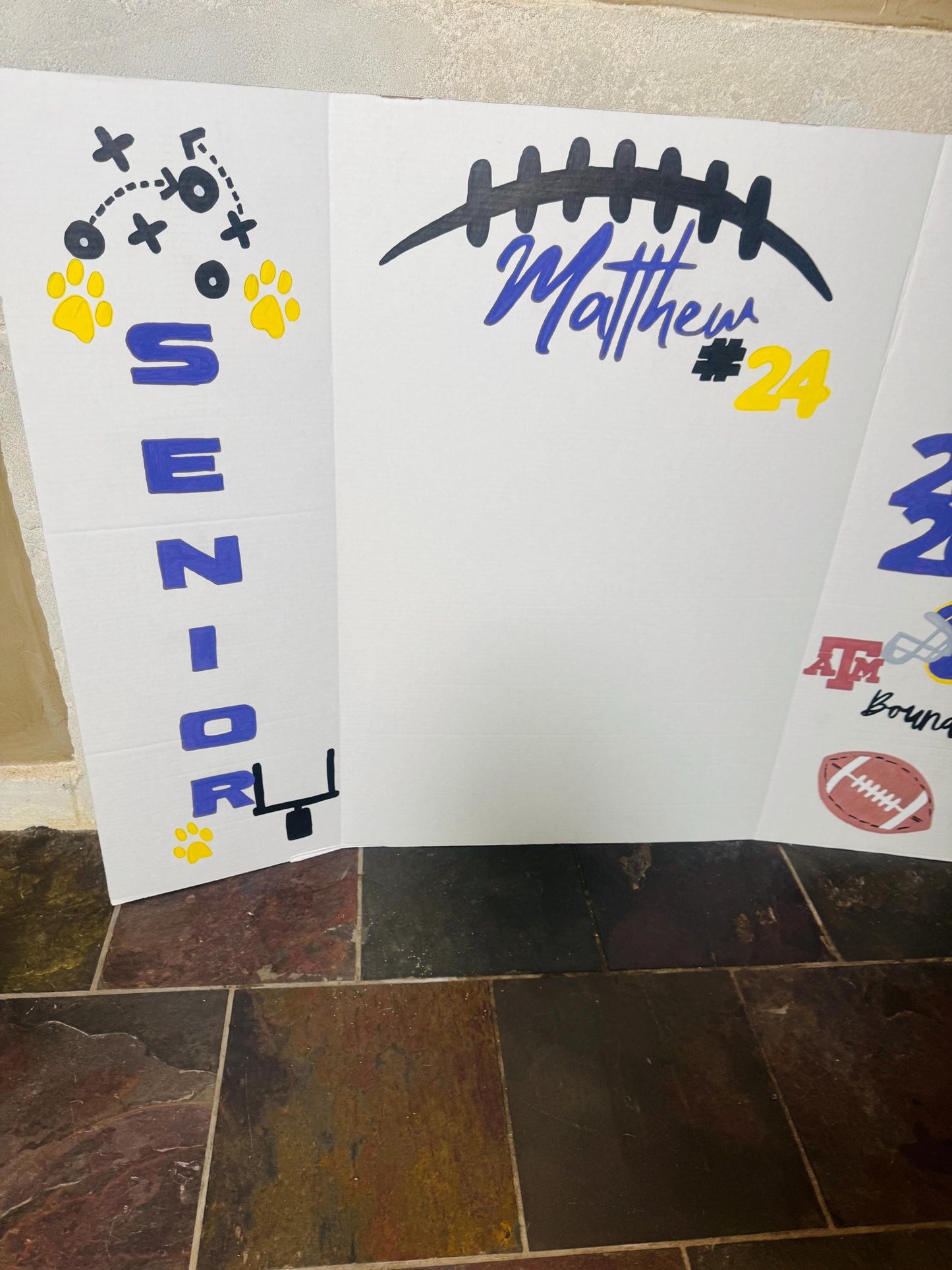 Graduation Photo Display Board - Hand-Painted Presentation Board for Senior Night and Signing Day 2026 Custom Made Grad Party