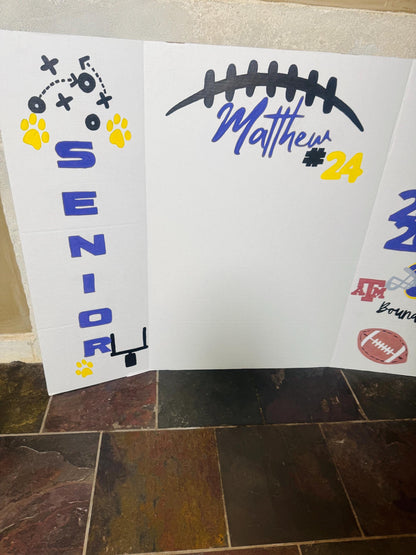 Graduation Photo Display Board - Hand-Painted Presentation Board for Senior Night and Signing Day 2026 Custom Made Grad Party