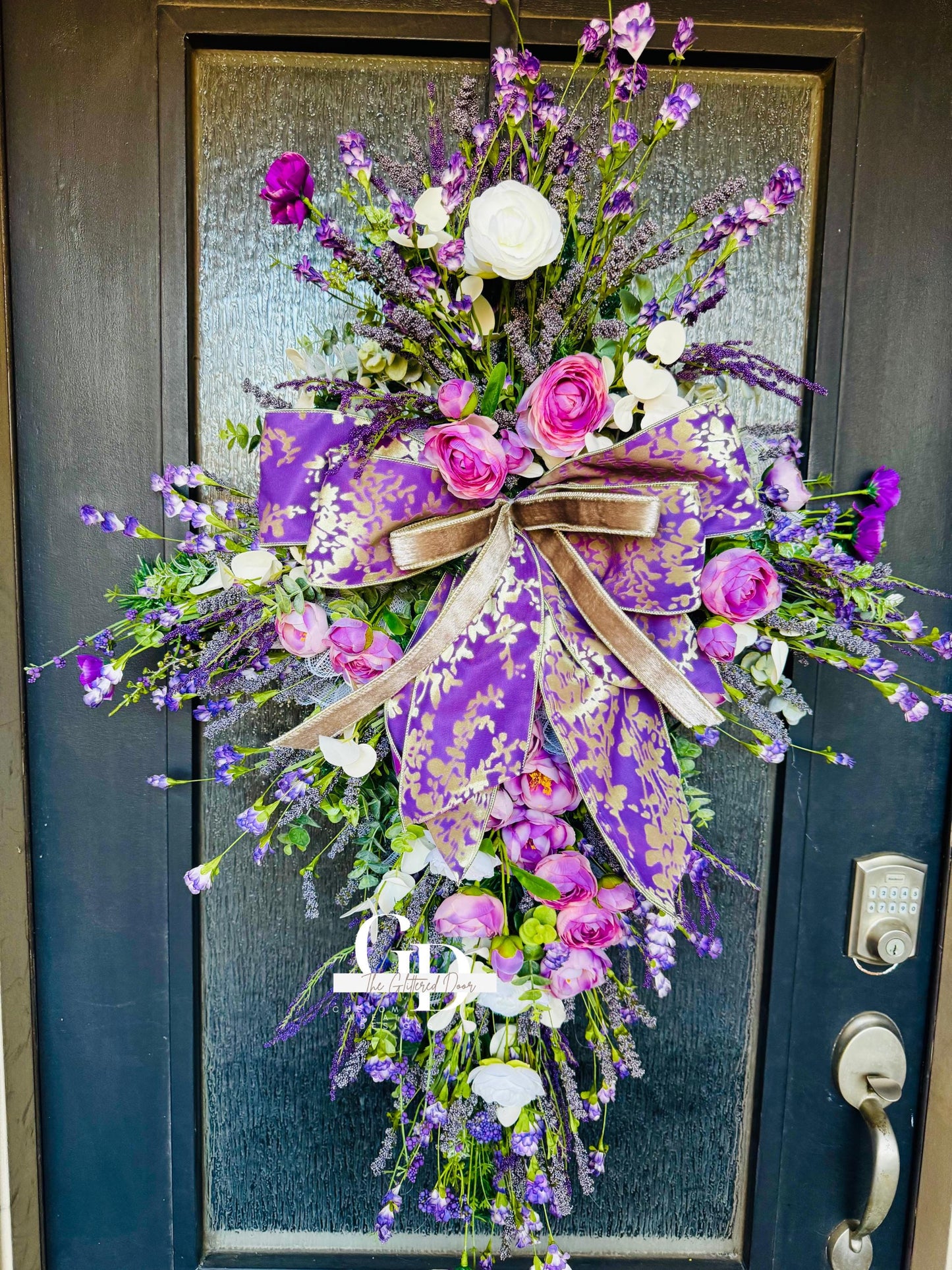 Easter Cross Wreath Oversized cross shaped floral wreath Elegant Religous Decor for front door Easter Decor Christian gifts