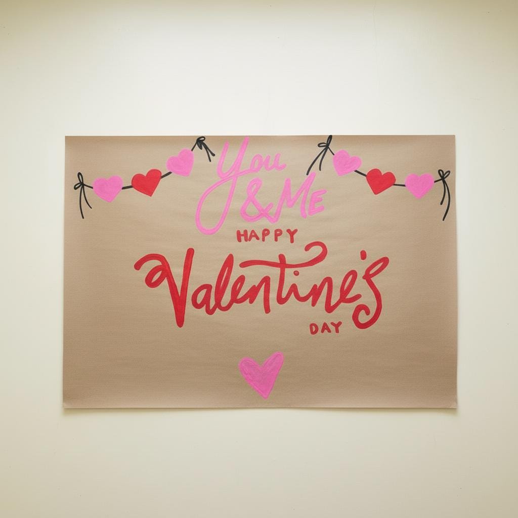 Hand Painted Custom Celebration Banner: Birthday, Galentine's Day