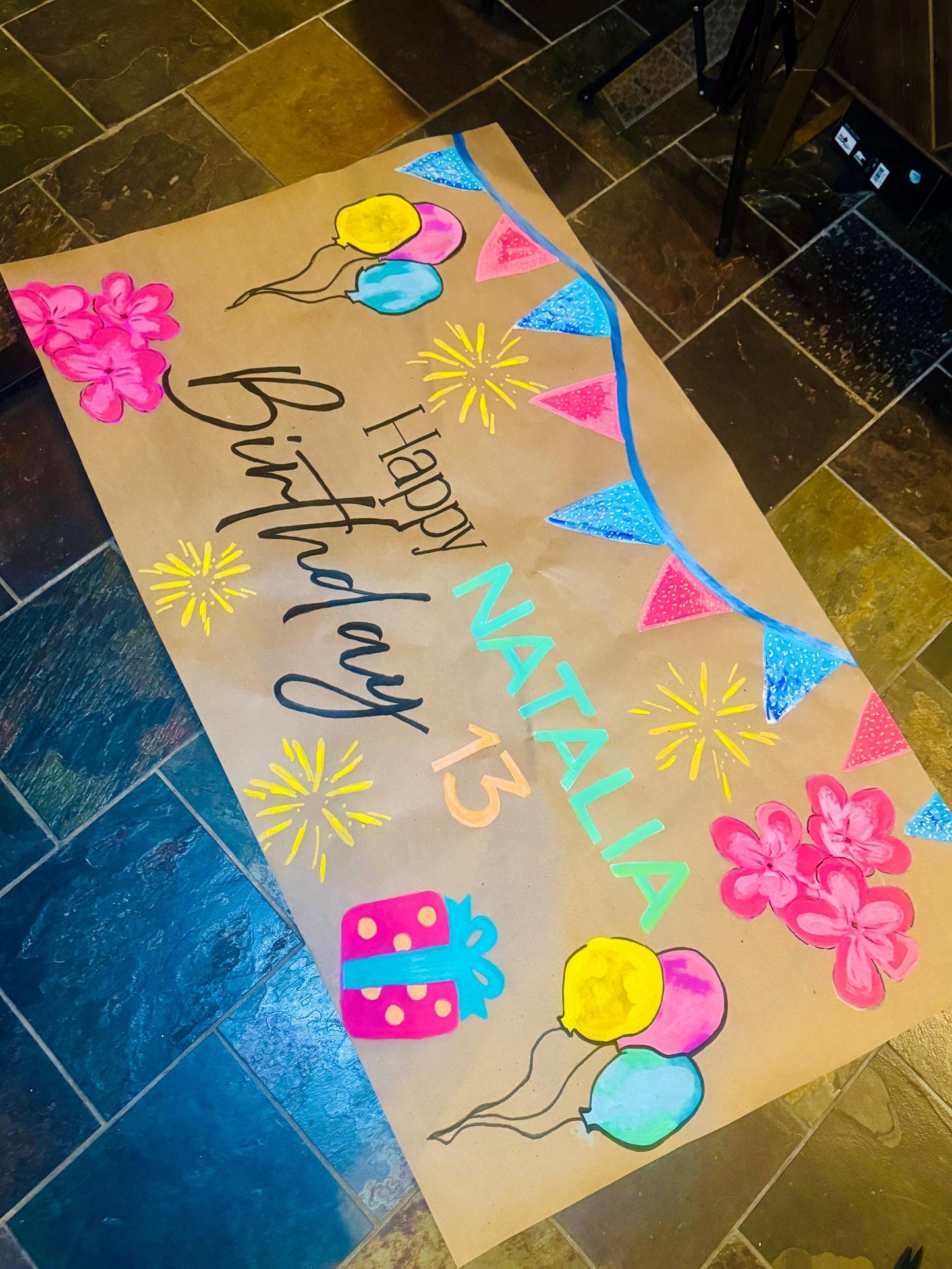 Hand Painted Custom Celebration Banner: Birthday, Galentine's Day