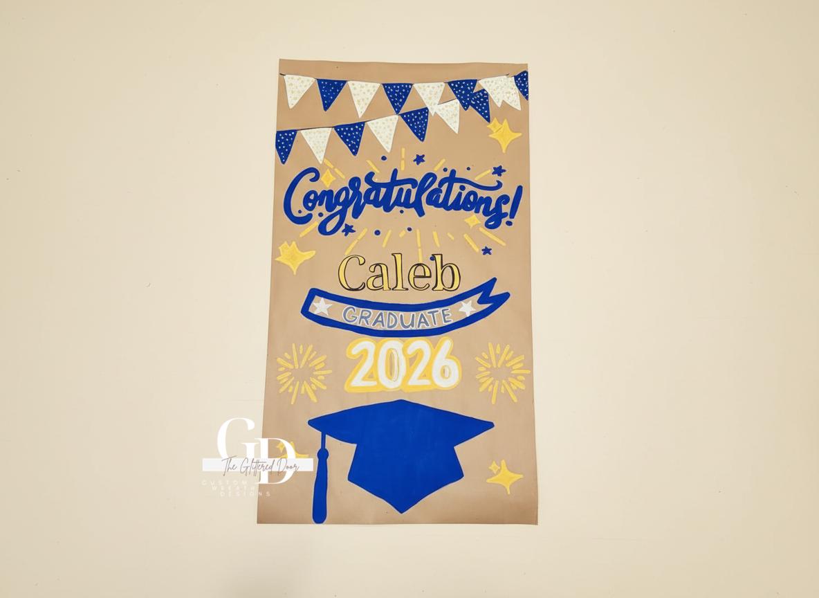 Graduation Hand Painted Banner - Custom Made Party Decor for Graduate 2026
