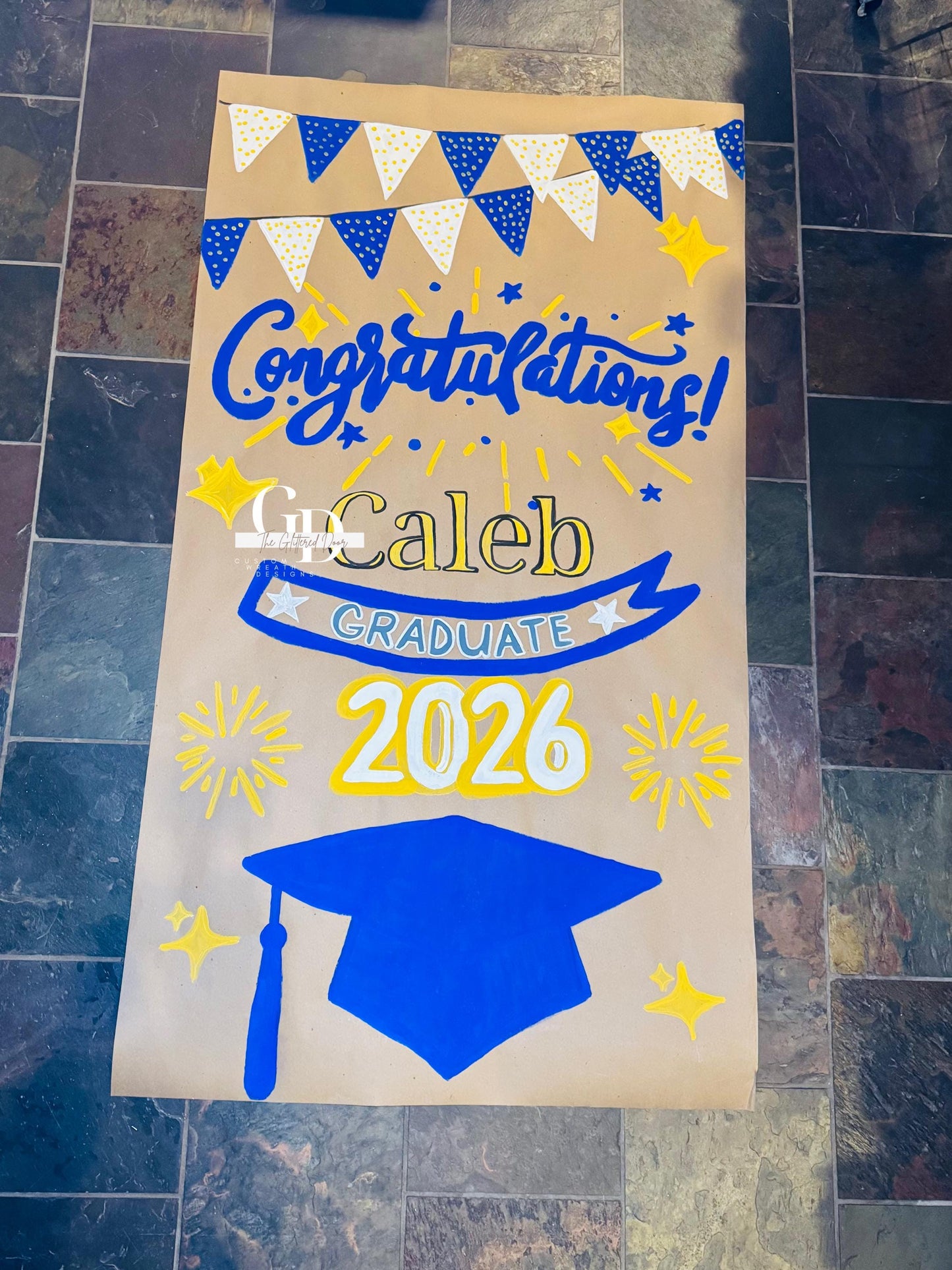 Graduation Hand Painted Banner - Custom Made Party Decor for Graduate 2026