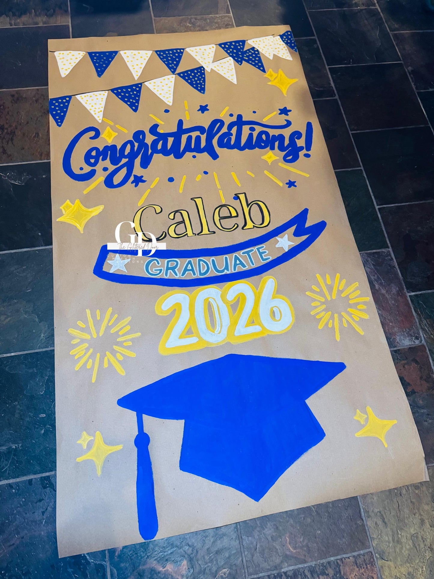 Graduation Hand Painted Banner - Custom Made Party Decor for Graduate 2026