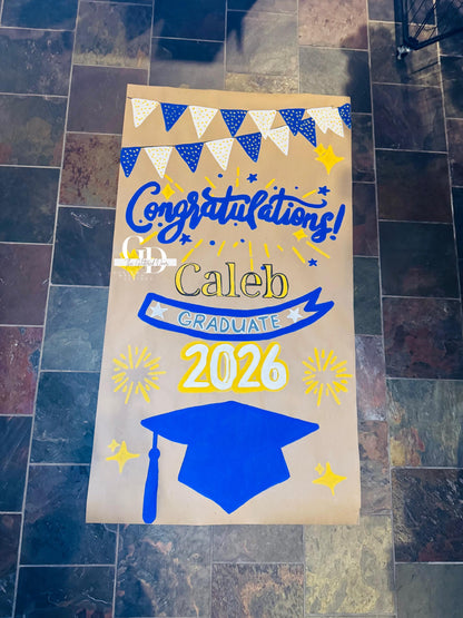Graduation Hand Painted Banner - Custom Made Party Decor for Graduate 2026