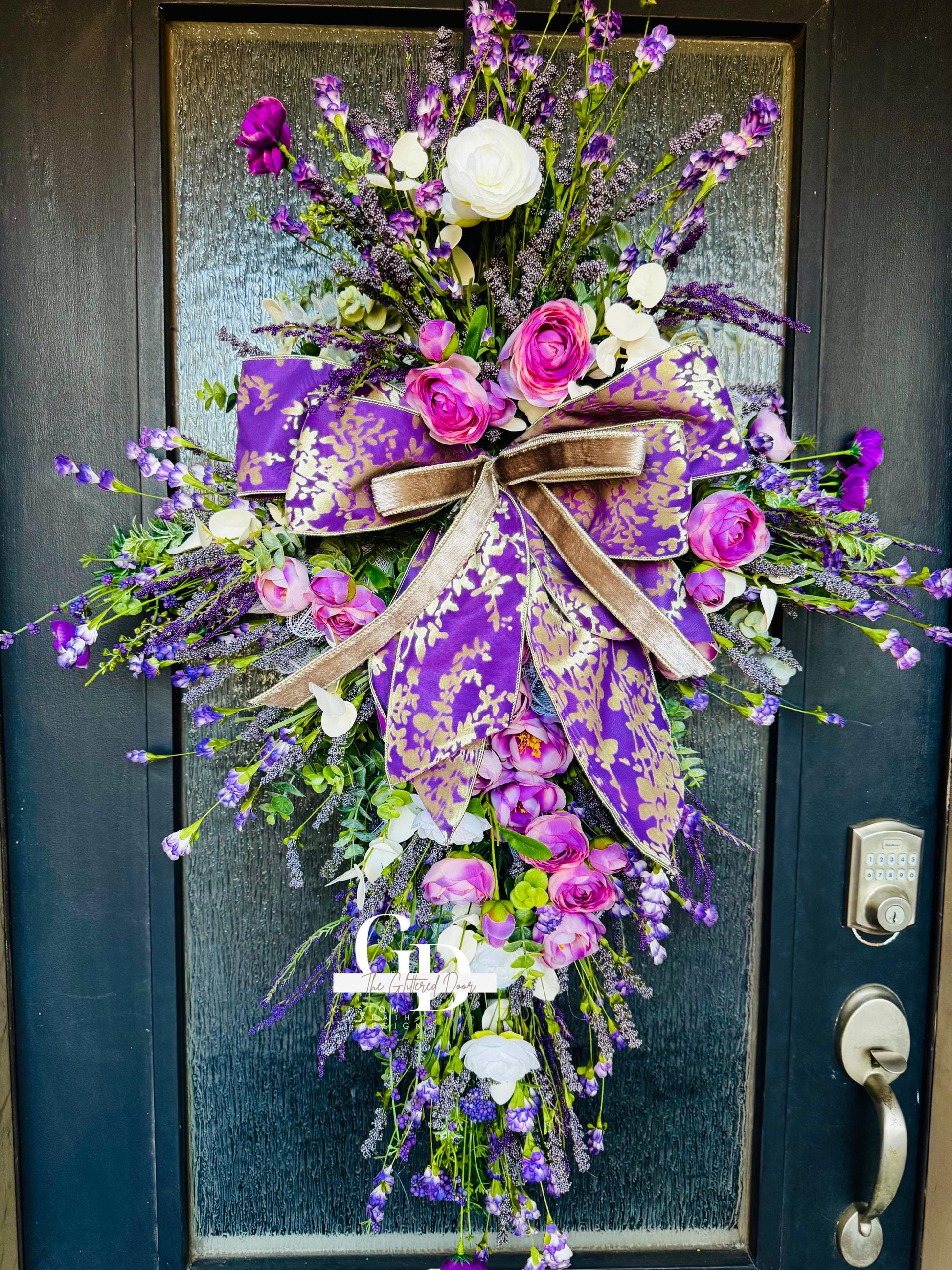 Easter Cross Wreath Oversized cross shaped floral wreath Elegant Religous Decor for front door Easter Decor Christian gifts