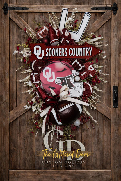 Custom Football Team Wreath - NFL NCAA Fall Football Wreath for Your Home Decor