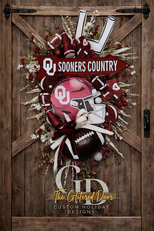 Custom Football Team Wreath - NFL NCAA Fall Football Wreath for Your Home Decor