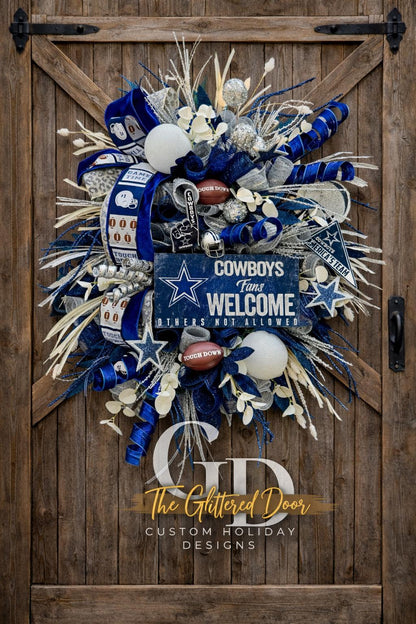 Custom Football Team Wreath - NFL NCAA Fall Football Wreath for Your Home Decor