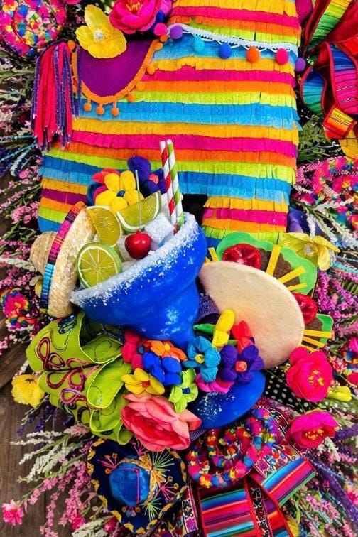 Viva Fiesta Oversized 36" Cinco de Mayo Wreath - Whimsical Designer Spring Front Door Decor