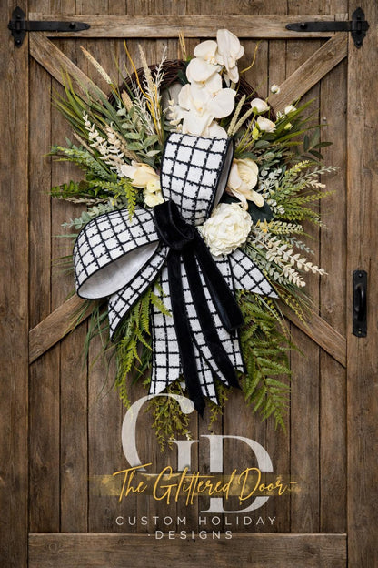 Custom Hydrangea Wreath for Everyday Use - Modern Farmhouse Door Decor in Neutral Colors