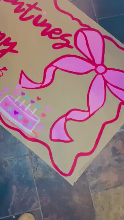 Hand Painted Custom Celebration Banner: Birthday, Galentine's Day