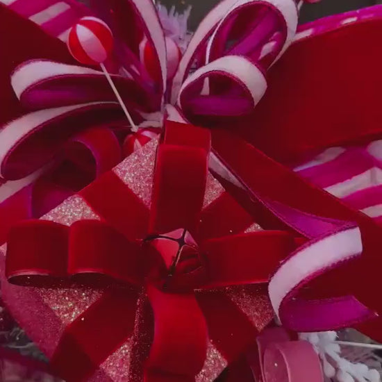 Pink and Red Christmas glam swag wreath Jewel Ornament wreath Holiday wreath Holiday decor Christmas decor elegant wreath Made to Order
