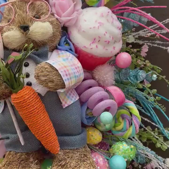 Easter/Spring Bunny Swag Wreath Front Door Wreath Spring Decor Xl wreath for door Spring wreath Easter Decor