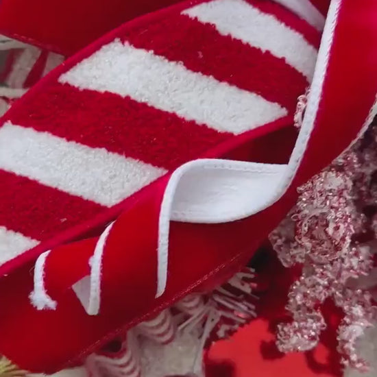 Candy Cane Christmas wreath Red and White Christmas wreath Candyland Holiday wreath Holiday decor Christmas decor Made to Order